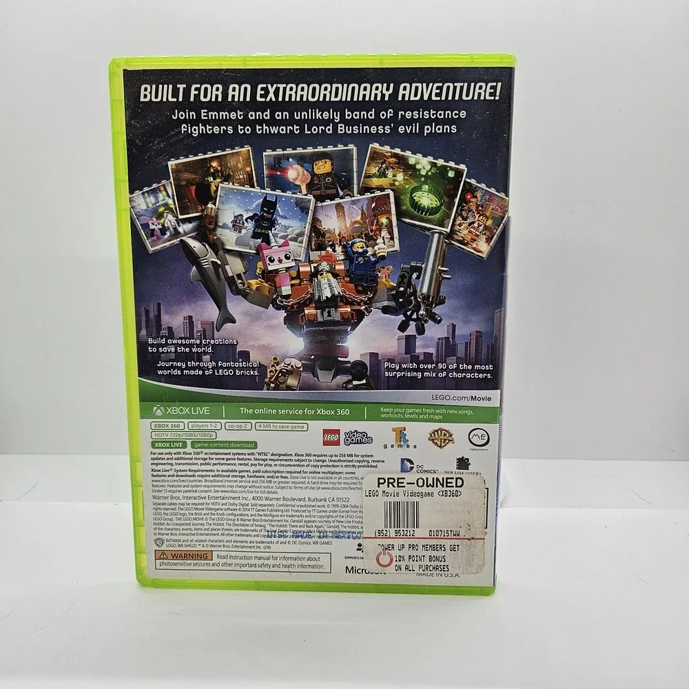 The LEGO Movie‎ Videogame Xbox 360 Complete CIB Working WB Games